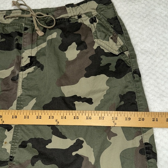 Natural Reflections Camouflage Midi Skirt Green and Brown Pockets Size 10 - Picture 11 of 15